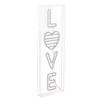 LOVE 8" X 24" Contemporary Glam Acrylic Box USB Operated LED Neon Light - JONATHAN Y